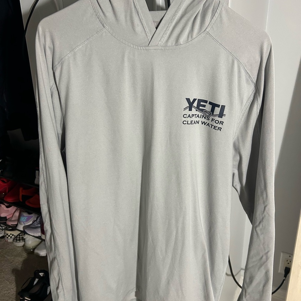 YETI Light Gray Hoodie with Logo